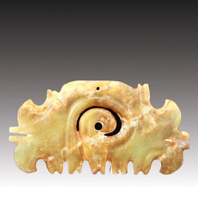 An Archaic Celadon-White Jade Pendant From Hongshan Culture