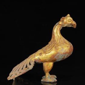 An Exquisite Gilt Bronze Phoenix Ornament