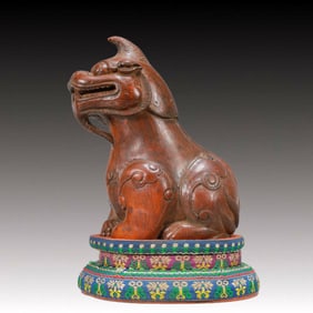 An Exquisite Bamboo Lion Ornament