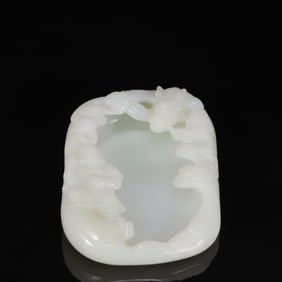 An Exquisite White Jade Dragon Pattern Inkstone