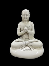 A Huge Blance-De-Chine Statue of Kshitigarbha Bodhisattva