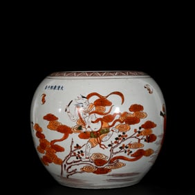 An Exquisite Iron-Red Figure and Story Pattern Jar