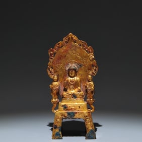 A Rare Gilt Bronze Buddha Statue Ornament