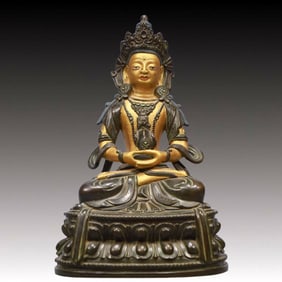 A Solemn Gilt Bronze Statue of Tara