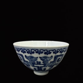An Exquisite Blue and White Dragon Pattern Cup