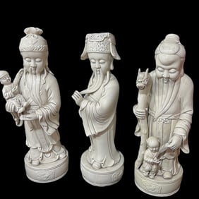A Set of Fine Blance-De-Chine Figure Ornaments