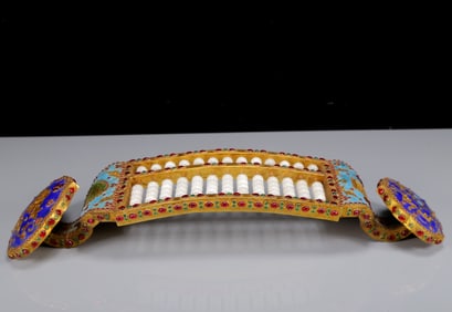 A Huge Gilt Inlaid White Jade Bats Pattern Ruyi Abacus,Inlaid Gems