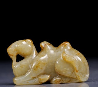 An Exquisite Greenish Jade Camel Ornament