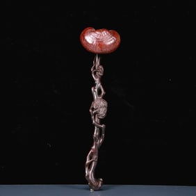 An Exquisite Zitanwood Ganoderma lucidum Pattern Ruyi