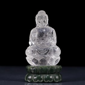 An Exquisite Crystal Sakyamuni with Jasper Base
