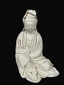 An Exquisite Blance-De-Chine Statue of Avalokitesvara