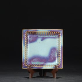 An Exquisite Jun yao Purplish Red Glazed Brush Washer,with an Imperial Poem by Emperor Qianlong