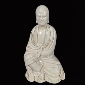 An Exquisite Blance-De-Chine Statue of Dharma