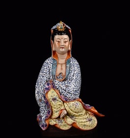 A Rare Enamel Statue of Avalokitesvara