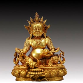 A Solemn Gilt Bronze Statue of Mammon