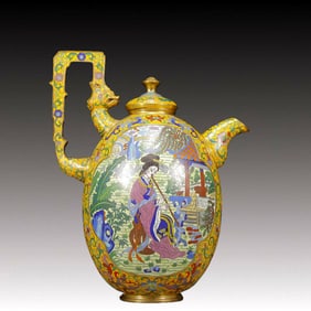 A Rare Cloisonne Figure Pattern Ewer