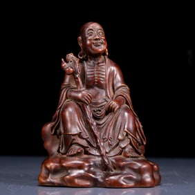 An Exquisite Zitanwood Arhat Ornament
