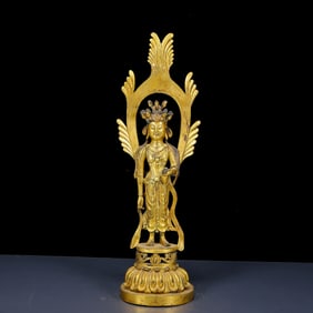 A Huge Gilt Bronze Statue of Avalokitesvara