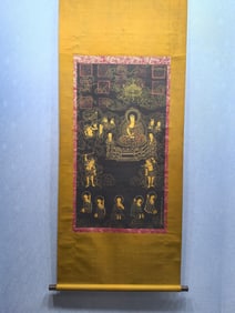 A Chinese Vertical Scroll Ink Painting of Figure on Silk