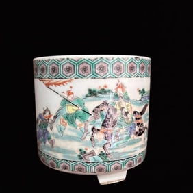 An Exquisite Wucai Character and Story Pattern Censer