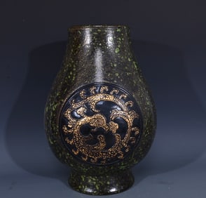 A Rare Bronze Glazed Phoenix Pattern Vase