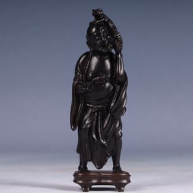 An Exquisite Zitanwood Figure Ornament,With Base