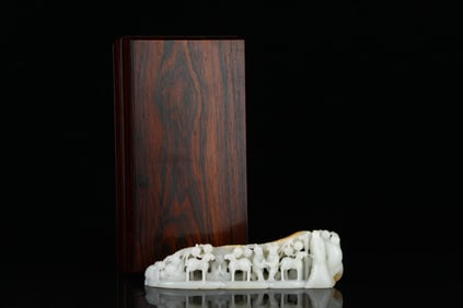 An Exquisite White Jade Figure Ornament