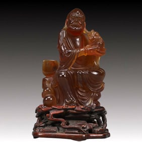 A Precious Amber Arhat Ornament