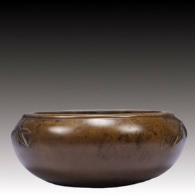 An Exquisite Bronze Bamboo Pattern Censer,Qing Dynasty, China,With Mark,Size:17cmx7cm,Weight:2000g
