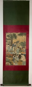 A Chinese Vertical Scroll Ink Painting of Figure on Silk