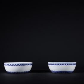 A Pair of Exquisite Blue and White Cup