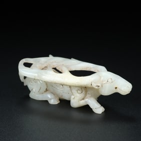 An Exquisite White Jade Deer Ornament