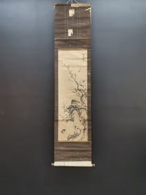 A Chinese Vertical Scroll Ink Painting of Flower and Bird on Paper