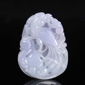 An Exquisite Jadeite Flower and Bird Pattern Brand
