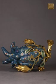 An Exquisite Cloisonne Flower and Fruit Pattern Bergamot-Shaped Censer