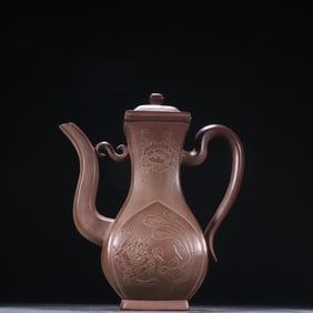 An Exquisite  Purple Sands Flower Pattern Phoenix Pattern Ewer