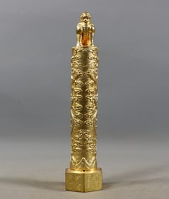 An Exquisite Gilt Bronze Dragon Pattern Seal