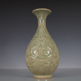 A Exquisite Yao zhou yao Flower Pattern Vase