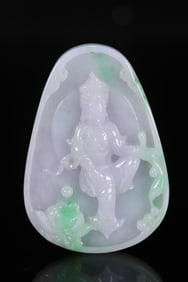 An Exquisite Jadeite Statue of Avalokitesvara Pattern Brand
