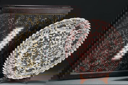 An Exquisite Underglaze-Red Lotus Pattern Flower Pattern Plate