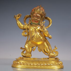 A Exquisite Gilt Bronze Statue of Vajra