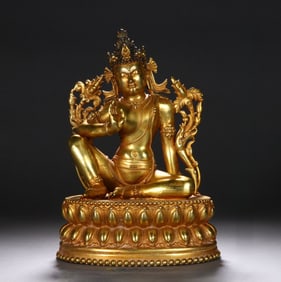 An Exquisite Gilt Bronze Statue of Tara
