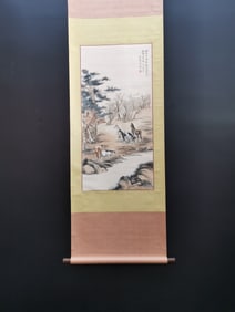 A Chinese Vertical Scroll Ink Painting of Horse on Paper