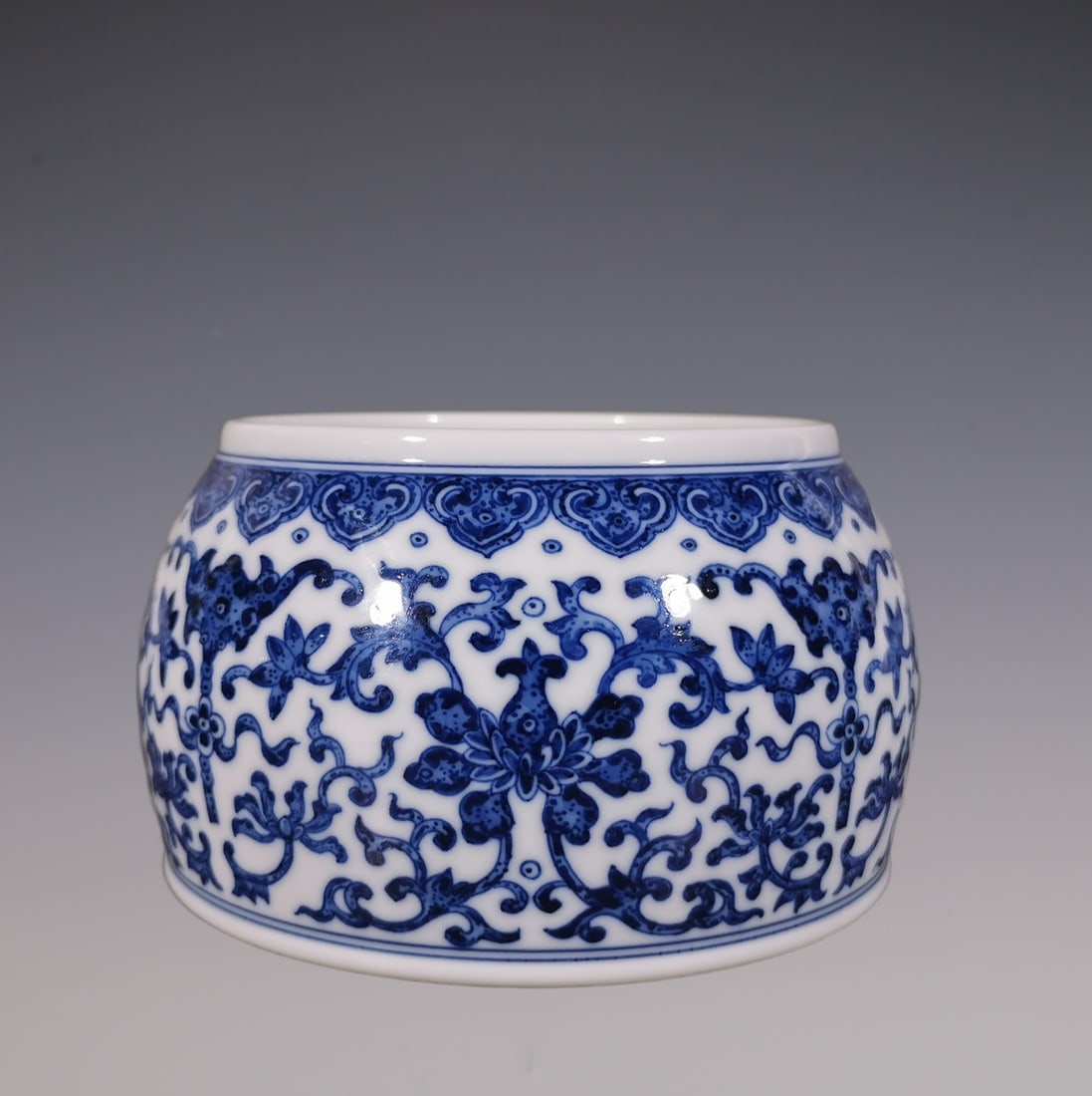 An Exquisite Blue and White Lotus Pattern Brush Washer (1 of 6)