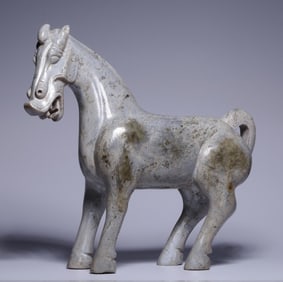 An Exquisite White Jade Horse Ornament
