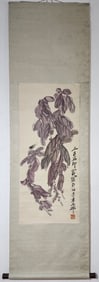 A Chinese Vertical Scroll Ink Painting of Flower on Paper