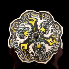 An Exquisite Bronze Inlaid Gold and Silver Mirror