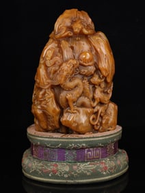 An Exquisite Tianhuang Stone Dragon Pattern Seal Ornament