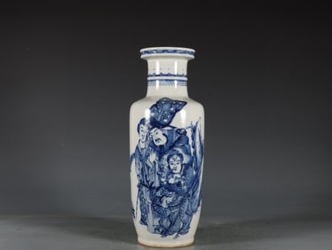 An Exquisite Blue and White Character and Story Pattern Vase