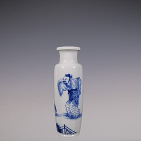 An Exquisite Blue and White Character and Story Pattern Vase